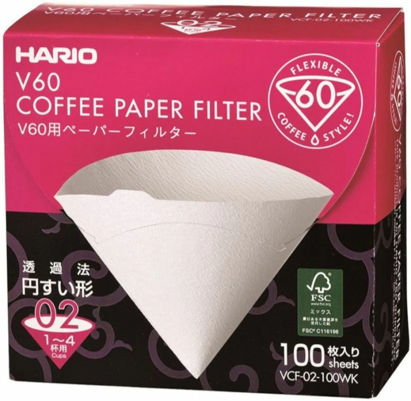 Hario V60 Size 02 Coffee Paper Filters Box 1 Hario V60 Size 02 Coffee Paper Filters Box