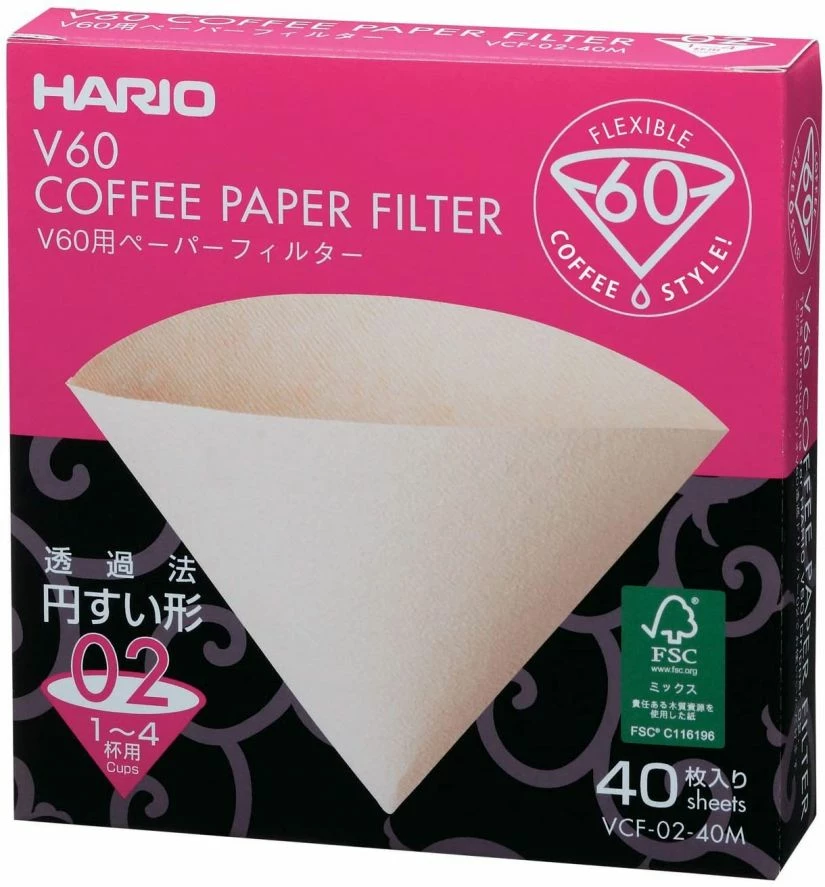 Hario V60 Misarashi Size 02 Brown Coffee Paper Filters Box 1 Hario V60 Misarashi Size 02 Brown Coffee Paper Filters Box