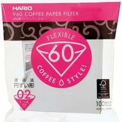 Hario V60 Size 02 Coffee Paper Filters, 100 Pcs