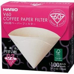 Hario V60 Misarashi Size 02 Brown Coffee Paper Filters Box