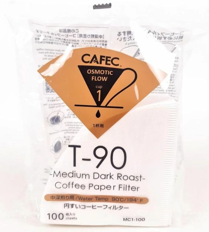 CAFEC Medium Roast T-90 Coffee Paper Filter 1 Cup, 100 Pcs 1 CAFEC Medium Roast T-90 Coffee Paper Filter 1 Cup, 100 Pcs