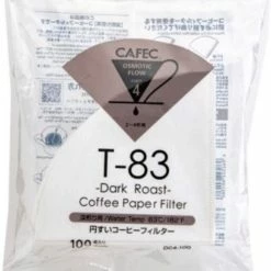 CAFEC Dark Roast T-83 Coffee Paper Filter 4 Cup, 100 Pcs