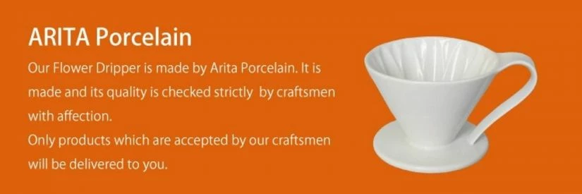CAFEC Arita Ware Flower Dripper 4 Cup 6 CAFEC Arita Ware Flower Dripper 4 Cup - Image 6
