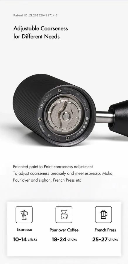 Timemore Chestnut C2 Foldable Manual Coffee Grinder, Black 6 Timemore Chestnut C2 Foldable Manual Coffee Grinder, Black - Image 6