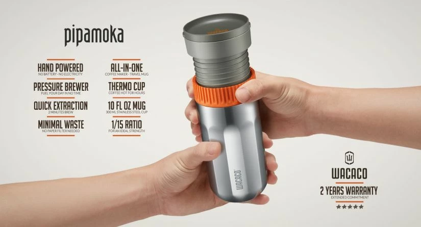 Wacaco Pipamoka Vacuum Pressured Portable Coffee Maker 4 Wacaco Pipamoka Vacuum Pressured Portable Coffee Maker - Image 4